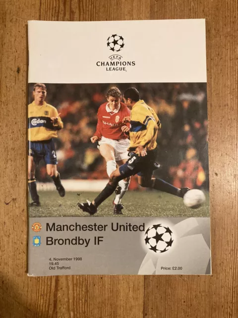 MAN UTD TREBLE CHAMPIONS LEAGUE MANCHESTER UNITED v BRONDBY 1998/1999 Programme