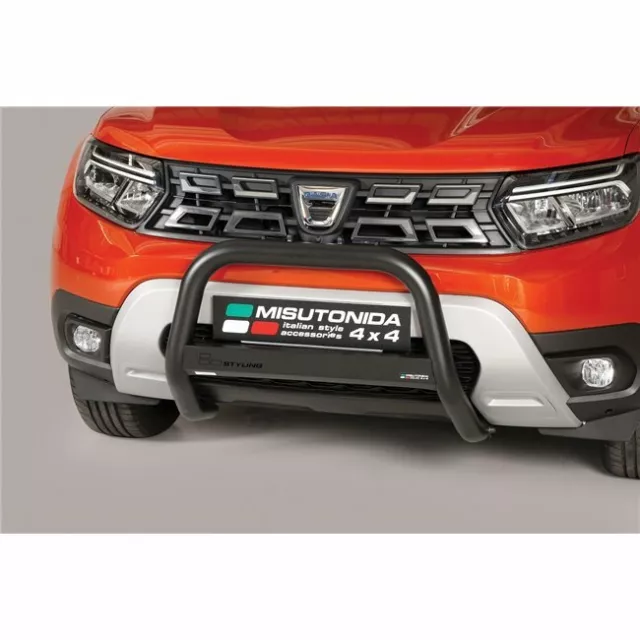 Protezione Anteriore Bull Bar Omologata Inox Diam.63 Per Dacia Duster 2021 .