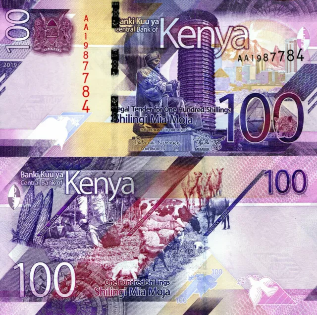 KENYA 100 shillings Banknote World Paper Money UNC Currency Pick p-New 2019