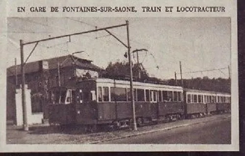 1953  --  Train Et Locotracteur En Gare De Fontaines Sur Saone  X566