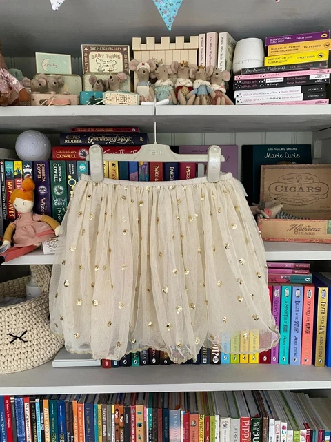 Mini gonna tutù a pois crema e oro Boden 7-8 anni