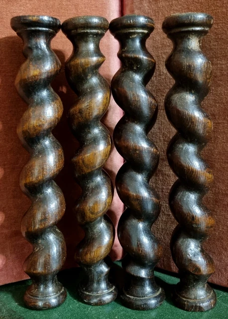 4 Barley twist turned spindle Column Antique french oak architectural salvage 10 2