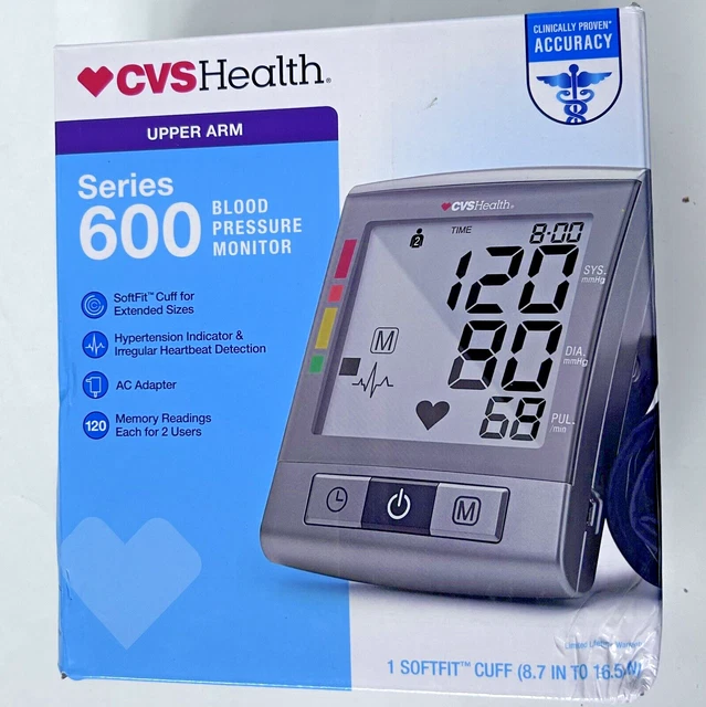 CVS HEALTH UPPER Arm Blood Pressure Monitor Series 600 with Soffit Cuff