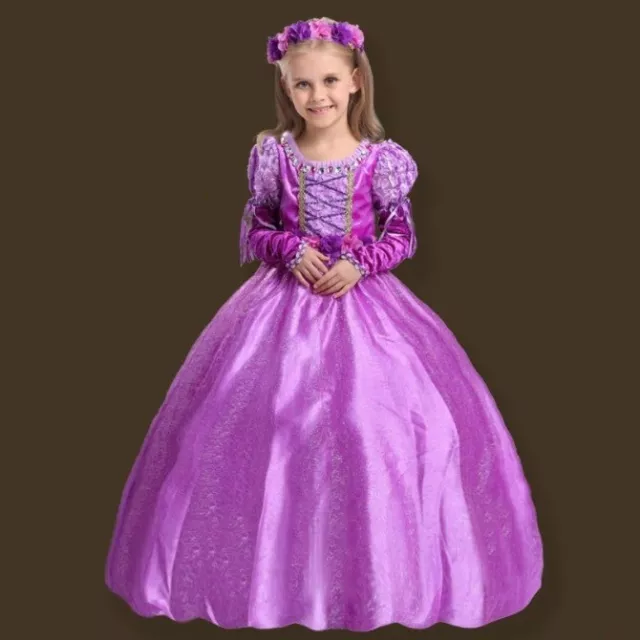 RAPUNZEL VESTITO BAMBINA Costume Carnevale Compleanno Sofia EUR 19,90 -  PicClick IT