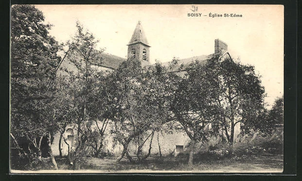 CPA Soisy, Église St-Edme