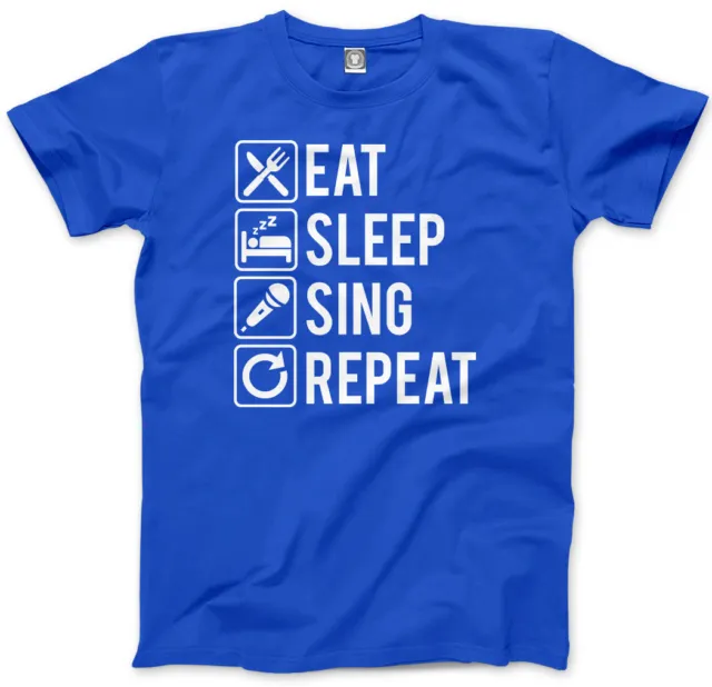 Eat Sleep Sing Repeat - T-shirt unisex da uomo cantante karaoke