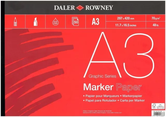 Daler Rowney Bleedproof Marker Pad - A3