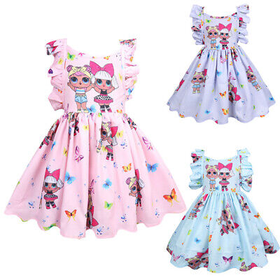 2022 Girls Party Birthday Holiday Dress LOL Girls Princess Dress Surprise Doll C