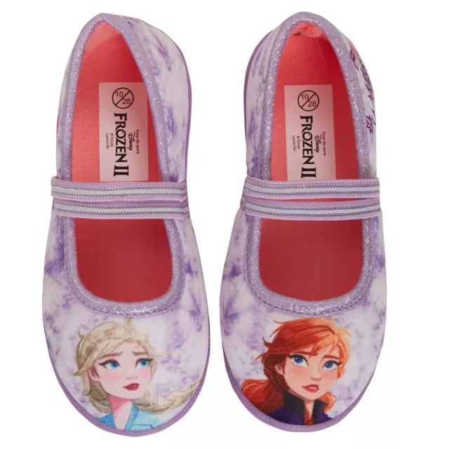 Girls Disney Frozen 2 Slippers Elastic Strap Ballet Pumps Elsa Anna House Shoes