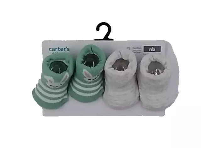 Lot 2 Child of Mine By  Carters 6 Pk Unisex Socks 0-6 M & 2 Pack Newborn Booties 2