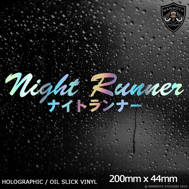 Night Runner Sun Strip Windshield Banner Vinyl Decal - JDM Style Car Sticker Graphic