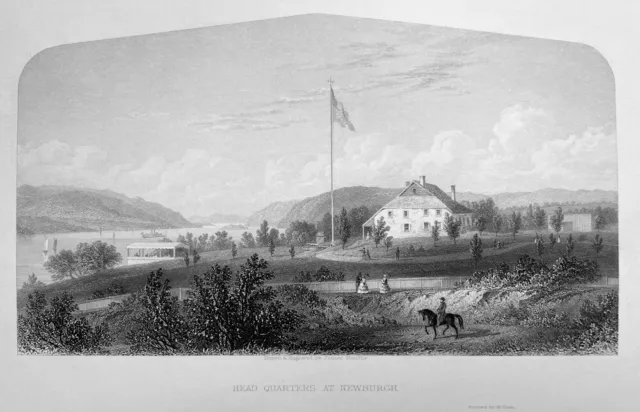 NEWBURGH HASBROUCK HEIGHTS GEORGE WASHINGTON WAR HOUSE, 1857 Art Print Engraving