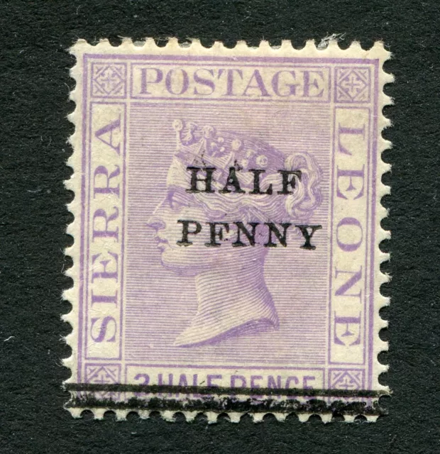 Sierra Leone 1893 Half-penny surcharge on 1½d - "PFNNY" error SG39b MM (EM187)