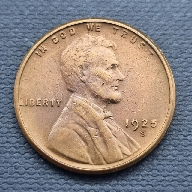 1925 S Wheat Cent Lincoln Head Penny 1c Higher Grade AU #49573