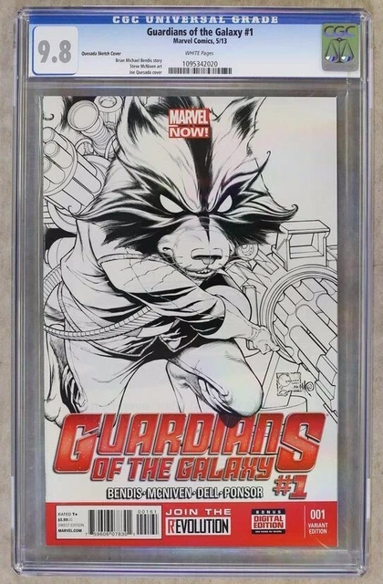 GUARDIANS OF THE GALAXY #1 CGC 9.8 QUESADA SKETCH Cover ROCKET RACCOON
