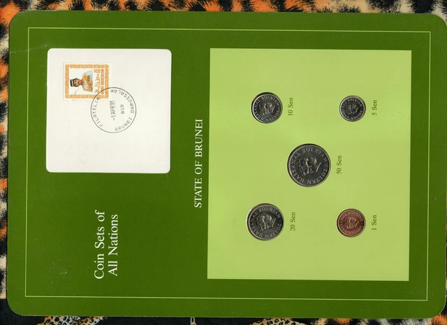 Coin Sets of All Nations Brunei UNC 20, 10 Sen 1987 50, 5, 1 Sen 1988 1APR91