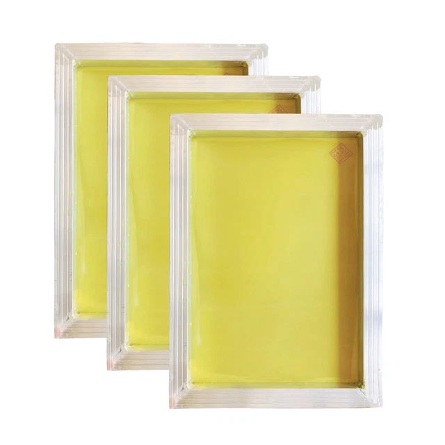 3 Pcs Aluminum Screen Printing Screens 30*40 CM Frame-230 Yellow Mesh