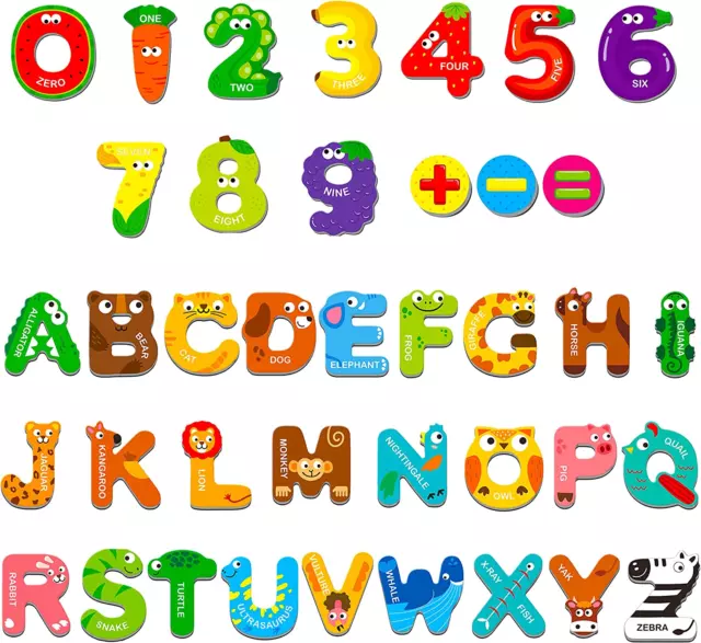 Magnetic Letters Numbers Alphabet Colorful Animal Plastic Fridge Magnets Abc 123