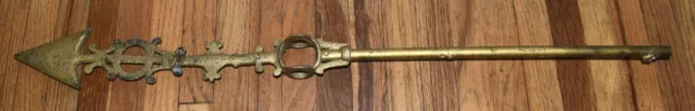 Antique 30" Primitive Rustic Cast Iron Farm Weathervane Arrow Directional