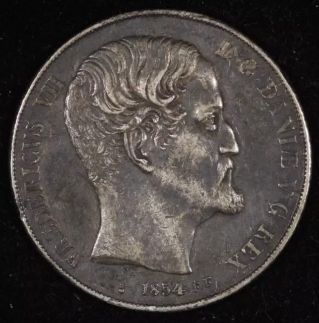 1854 Denmark Silver 2 Rigsdaler