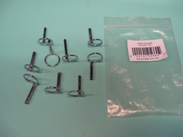 9 JOHNNY WALKER Ice Fishing Rod Replacement Guide Tips / Stainless