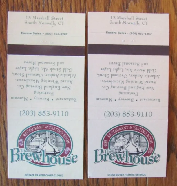 Brewhouse Brew Pub (South Norwalk, Connecticut) Beer Matchbook Matchcovers -F1