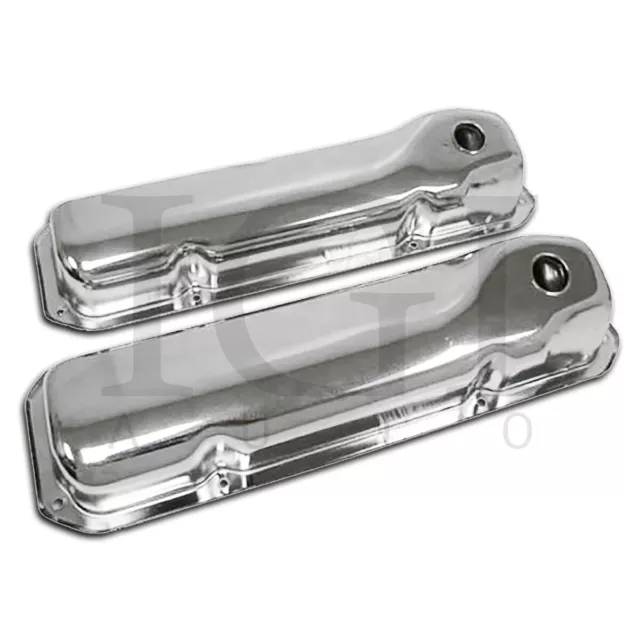 Fits 1969-82 Ford Small Block 351C-351M-400M-Boss 302 Steel Valve Covers Chrome