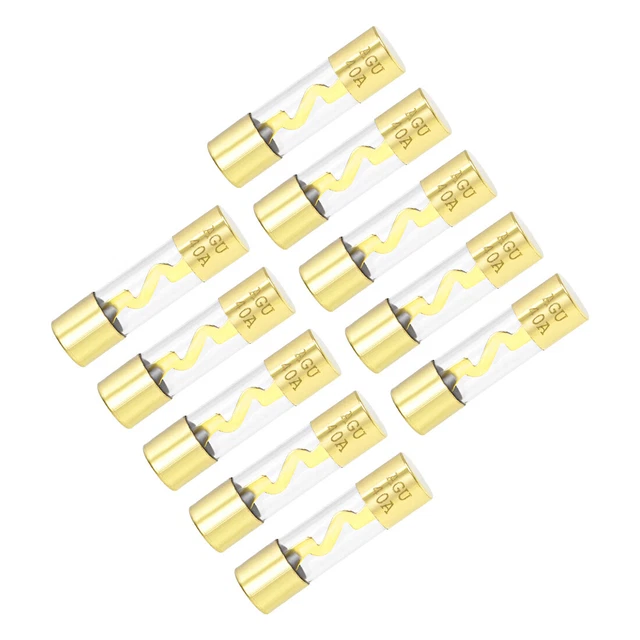 Cartouche Fusible 40A DC12V 10x38mm Soufflage Voiture Amplifier Verre 10Pcs