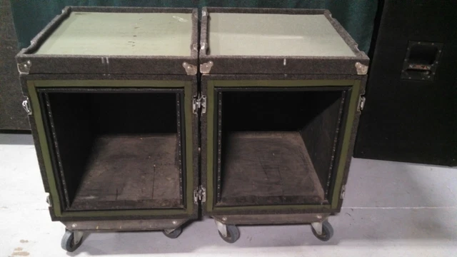 2 - 12U. 12 Space Shock Mount Racks. 24" DEEP inserts. Grundorf. 24 x 29 x 31.5.