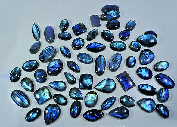 100% Natural Blue Labradorite Mix Shape Cabochon Loose Gemstone Wholesale Lot