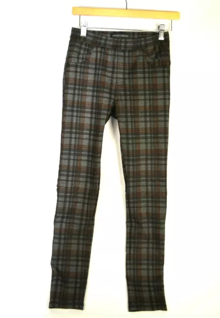 Sanctuary by Anthropologie XS Brown Plaid Pants Pull On Skinny X-Small