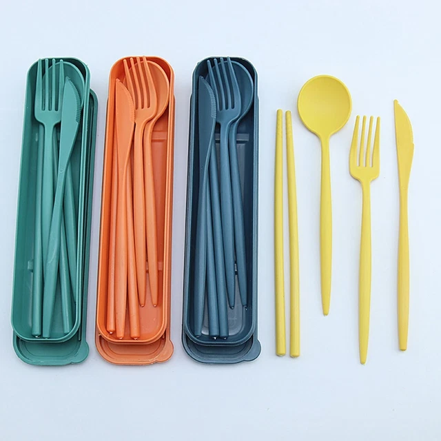 Set posate da viaggio in vendita per attività all'aperto con custodia lunga 19 cm
