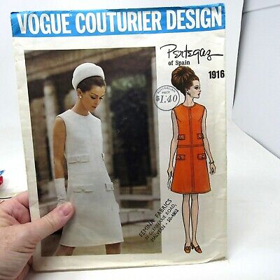 Vintage Pattern Vogue Couturier Design # 1916 Pertegaz SZ 12 Bust 34 Cut/Complet