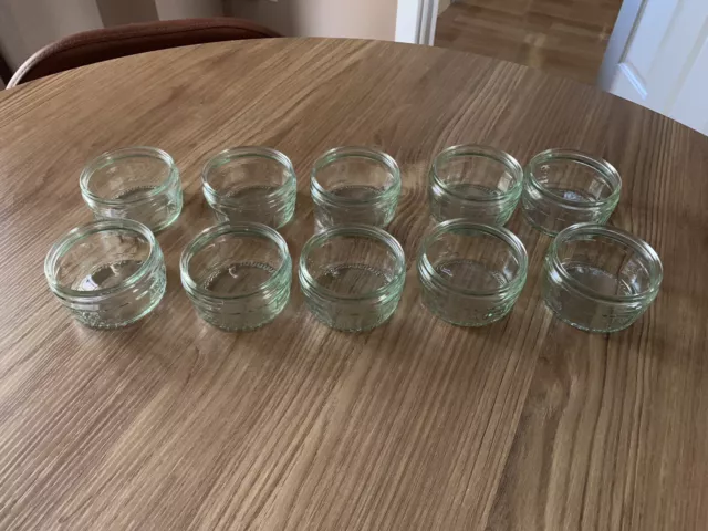 10 GU Pots/Glass Ramekins, clear glass all cleaned ready for reuses