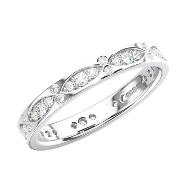 VVS/3 mm Pave Set Round Brilliant Cut Diamonds Full Eternity Ring in Platinum VVS/3 mm Pave Set Round Brilliant Cut Diamonds Full Eternity Ring in Platinum