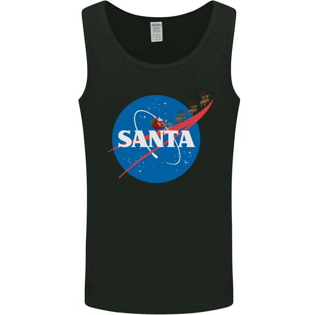 Babbo Natale Nasa Parodia Divertente Natale Uomo Canotta Maglia