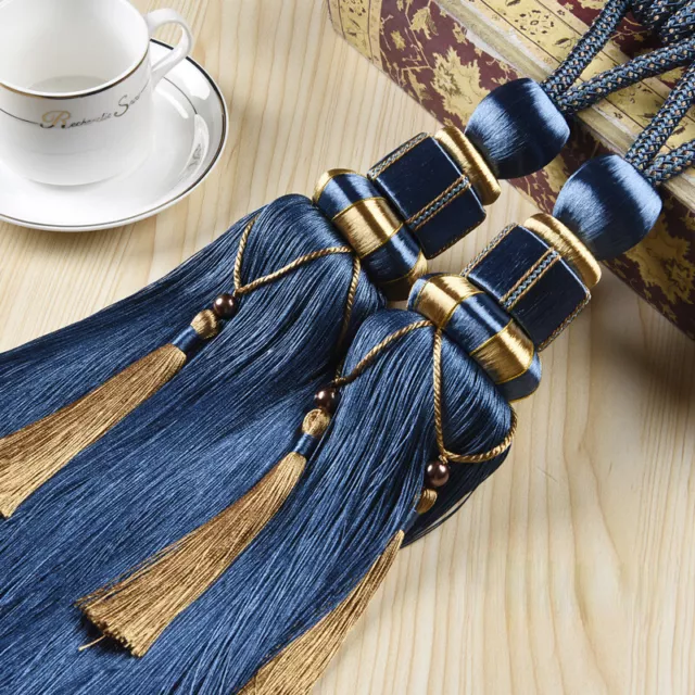 1 Pair Curtain Tie Backs Tassels Holdback Buckle Decorative Tiebacks Luxury Home