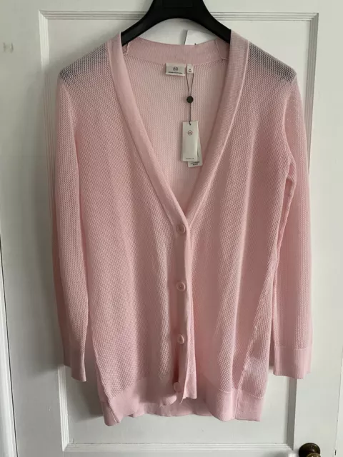 NWT AG Adriano Goldschmied Prism Pink Cashmere Blend Cameron Cardigan Size XS