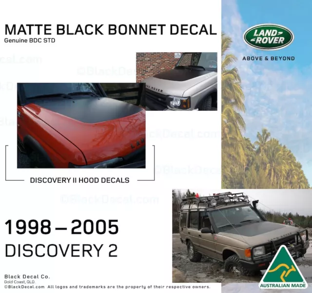 Bonnet Vinyl Graphic Decal for Land Rover Discovery 2, L318 DII, D2a, D2 Hood