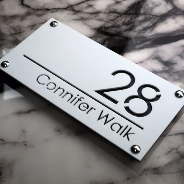 Modern Contemporary Door Address Plaques House Numbers Sign Personalised Signs