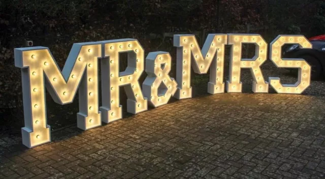 MR & MRS 4 Foot LED Light Up Letters FOR HIRE