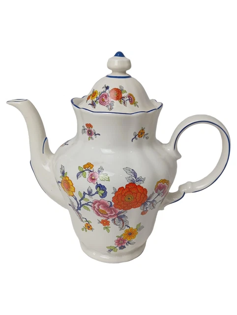 BESTonZON Kaffeekanne Keramik - Vintage Teekanne 22,5cm Weiß