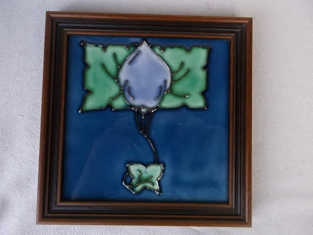 Art Nouveau Style Wall Tile Made For The Ironbridge Gorge Museum . Framed .