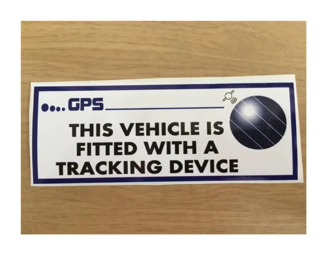 6 X QTY small 90X30mm TRACKING DEVICE FITTED PRINTED STICKER CAR BUS CARAVAN