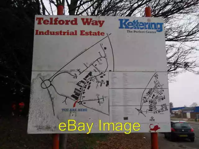 Photo 6x4 Sign of the map of Telford Way Industrial Estate, Kettering  c2009
