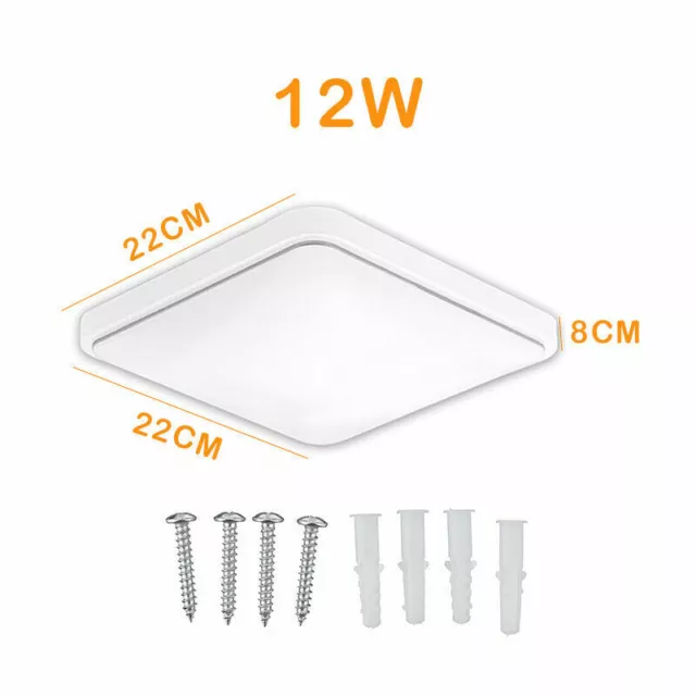 Bright Square LED Ceiling Down Light Panel Wall Bathroom Kitchen Lamp Cool White