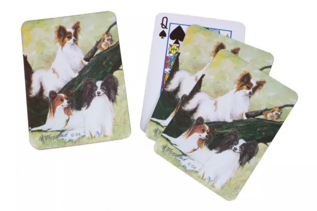 Continental Toy Spaniel Playing Cards By Artist Ruth Maystead - Papillon Pet Dog