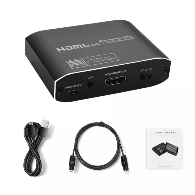 4K@60Hz HDMI 2.0b Converter Audio Extractor Splitter + Dobly 7.1 ATMOS Surround