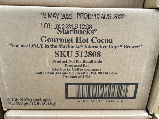Starbucks Gourmet Hot Cocoa, 2 Lb Bag, 6/carton May 2023 Chocolate