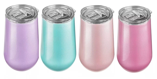 Vasos al vacío aislados de acero inoxidable Member's Mark de 16 oz con tapas, paquete de 4